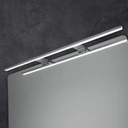 Lampada a led per bagno 80 cm luce naturale 4000K in alluminio cromo