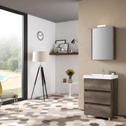 Mobile sottolavabo e lavabo Kora per vasca centrale rovere scuro L 60 x H 89.5 x P 46 cm 3 cassetti
