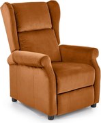 Poltrona reclinabile Agustin 2 in velluto cannella - H107 cm