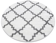 Tappeto SKETCH cerchio - F343 crema/grigio marocco trifoglio trellis