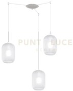 Sospensione bianco 3 luci spostabile vetri bianco fog 1181bi-s3 s-bf