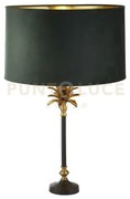 Lampada da tavolo palm - metallo nero e ottone e paralume in vellut...