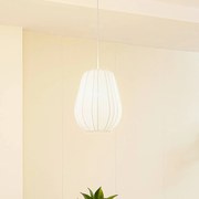 Lindby lampada a sospensione Helin, bianco, Ø 30 cm, tessuto