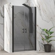 Kamalu - porta doccia saloon 110-115 cm vetro fumé | ksal2800an