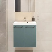 Mobile bagno con lavabo L 60 x H 57.7 x P 33 cm verde, 2 ante per vasca centrale Remix