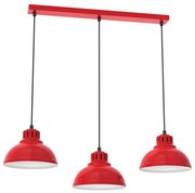 Lampadario a sospensione con filo SVEN 3xE27/15W/230V rosso