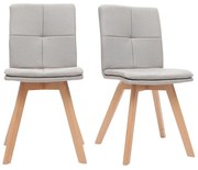 Sedia scandinava tessuto naturale gambe legno chiaro set di 2 THEA