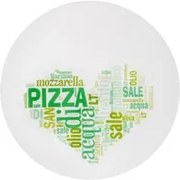 Piatto I love pizza Green Ronda in vetro temperato, da 33 cm