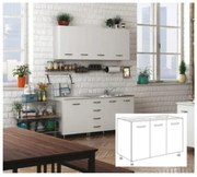Kit Cucina Base 3 Ante 120X50Xh85 Cm Senza Lavello Bianco