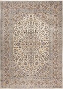 Kashan Tappeto 350x250 Beige (Iran) Annodato A Mano