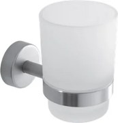 Kamalu - Bicchiere portaspazzolini a muro in acciaio inox satinato e vetro | Monde-S