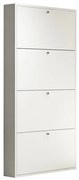 Scarpiera 4 ante L 73 x H 145 x P 15 cm 12 paia, bianco