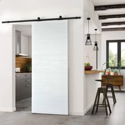 Porta scorrevole reversibile Milk in mdf bianco, L 92.5 x H 211.5 cm, con binario Retro