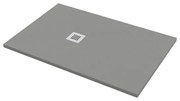 Piatto doccia in carbonato di calcio Horus grigio chiaro L 80 x L 120 x H 2.7 cm opaco effetto pietra