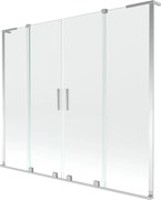 Mexen Velar L Duo paratia per vasca 2-ante scorrevole 180 x 150 cm, trasparente, cromo - 896-180-003-02-01