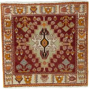 Shiraz Tappeto persiano 60x60 Rosso (Iran) Annodato A Mano