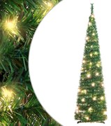 Albero di Natale Artificiale Pop-up con LED Neve Fioccata e Luminosità Variabile, Albero di Natale Artificiale Pop-up con 50 LED Verde 120 cm