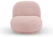Poltrona rosa chiaro in tessuto bouclé Chuck - Micadoni Home