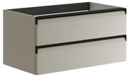 Mobile da bagno sospeso sotto lavabo L 79.5 x H 40 x P 45.5 cm beige laccato opaco, 2 cassetti VISOBATH Fusion