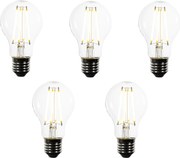Set di 5 lampadine LED E27 A60 trasparenti 2,2W 470 lm 3000K