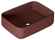 Lavabo da appoggio Lavabo d'appoggio in ceramica rettangolare in ceramica L 50 x P 36 x H 12 cm rosso