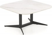 Tavolino da caffè Borna effetto marmo bianco/nero - L80 cm