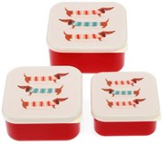 Portapranzo per bambini rossi/color crema 3 pz Sausage Dog – Rex London