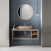 Composizione bagno sospesa aperta 110 cm Master grigio cemento