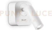 Bean applique a parete led 3000k 3w 200 lm bianco con interruttor...