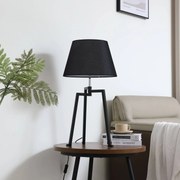 Lampada da tavolo Lucande Amona, nero, tessuto, 69 cm, treppiede