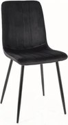 Sedia Alan in velluto nero Blu19