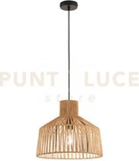 Lampadario a sospensione tropikana legno intrecciato 1 luce attacco...