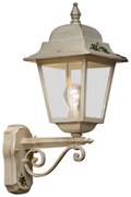 Applique Esterno Classica Gorizia Metallo E Ceramica Bianco Sfumato 1 Luce E27