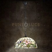 Sospensione tulipano in vetro tiffany d.50cm 3 luci attacco e27