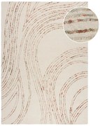 Tappeto in lana arancione e crema 80x150 cm Abstract Swirl - Flair Rugs