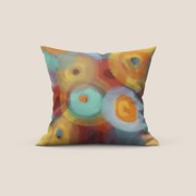 Brush-circle collezione cuscini a fantasie multicolor in velluto impermeabile giallo