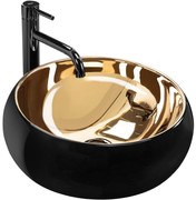 Lavabo da appoggio REA Luna Black / Gold