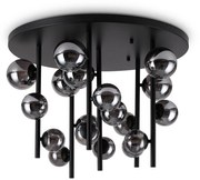 Plafoniera Moderna Perlage Metallo Nero 18 Luci G9 15W 3000K