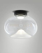 Brena plafoniera in vetro trasparente a led cct 2700k - 3000k - 400...