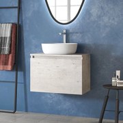 Kamalu - mobile bagno 60 cm con piano per lavabo da appoggio sp-60b