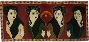 Gabbeh Tappeto persiano 110x50 Rosso (Iran) Annodato A Mano