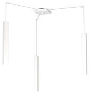 Sospensione Moderna Square Tube Metallo Bianco 3 Luci Gu10