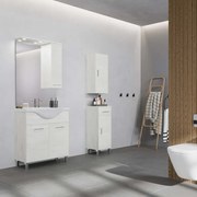 Armadietto bagno a terra SYMOA 1 cassetto 1 anta P 33.5 x L 31.5 x H 88 cm rovere bianco legno