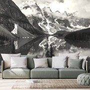 Carta da parati – Splendido paesaggio montano bianco e nero