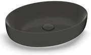 Lavabo da appoggio OLYMPIA CERAMICA ovale in ceramica L 55 x H 14 x P 40 cm nero