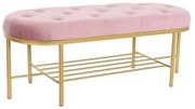 Panca DKD Home Decor 100 x 35 x 40 cm Rosa Dorato Metallo