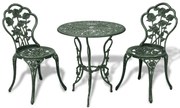 Set Da Bistrot 3 Pz İn Alluminio Pressofuso Verde /