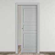 Porta interna scorrevole New York in MDF colore grigio, L 70 x H 210 cm, apertura reversibile