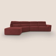 Clark Divano angolare con opzione relax elettrico in tessuto smacchiabile impermeabile T17 rosso