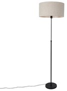 Lampada da terra nera orientabile con paralume grigio chiaro 50 cm - Parte